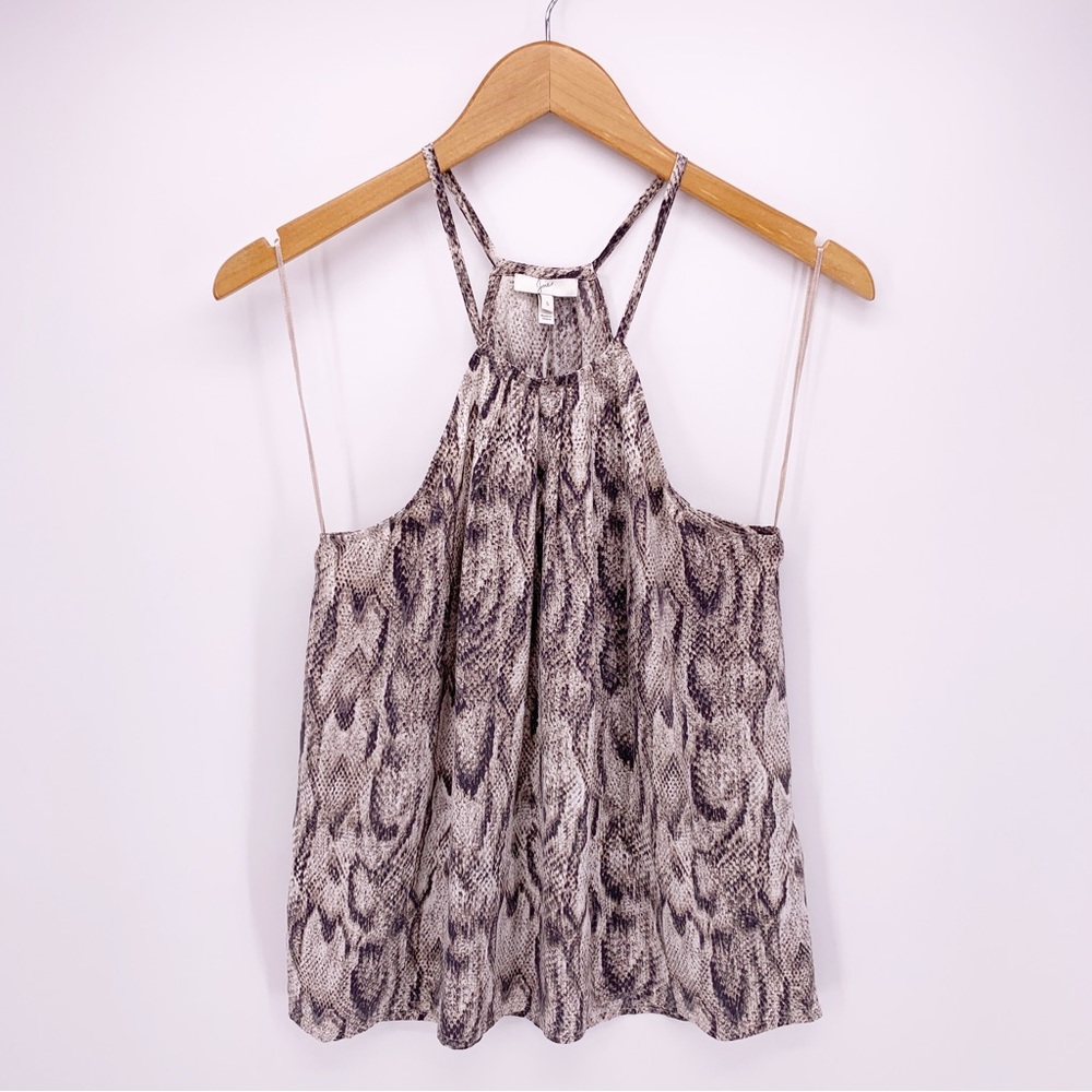 Joie Women’s S 100% Silk Animal Snake Print Halter Top Style Shirt C12